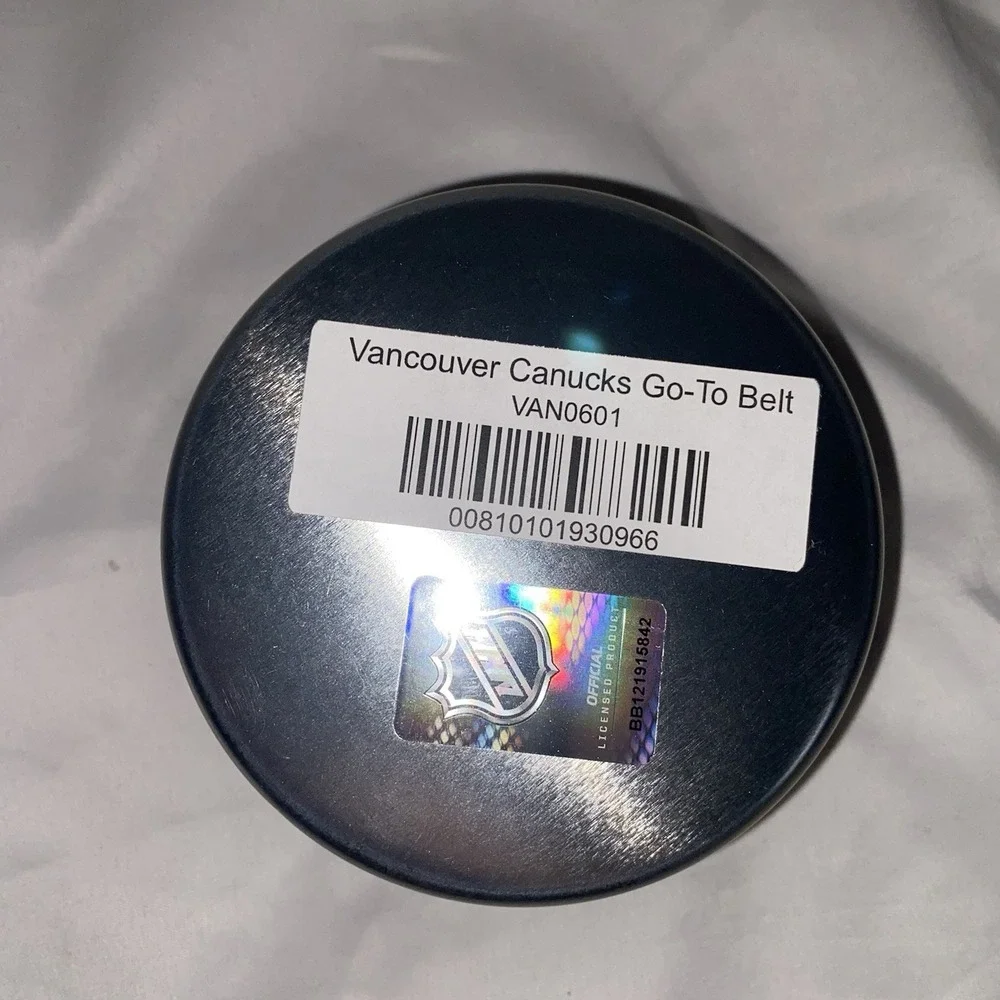NEW Men's Vancouver Canucks NHL Hockey Gells Woven Belt Size Large 36-41